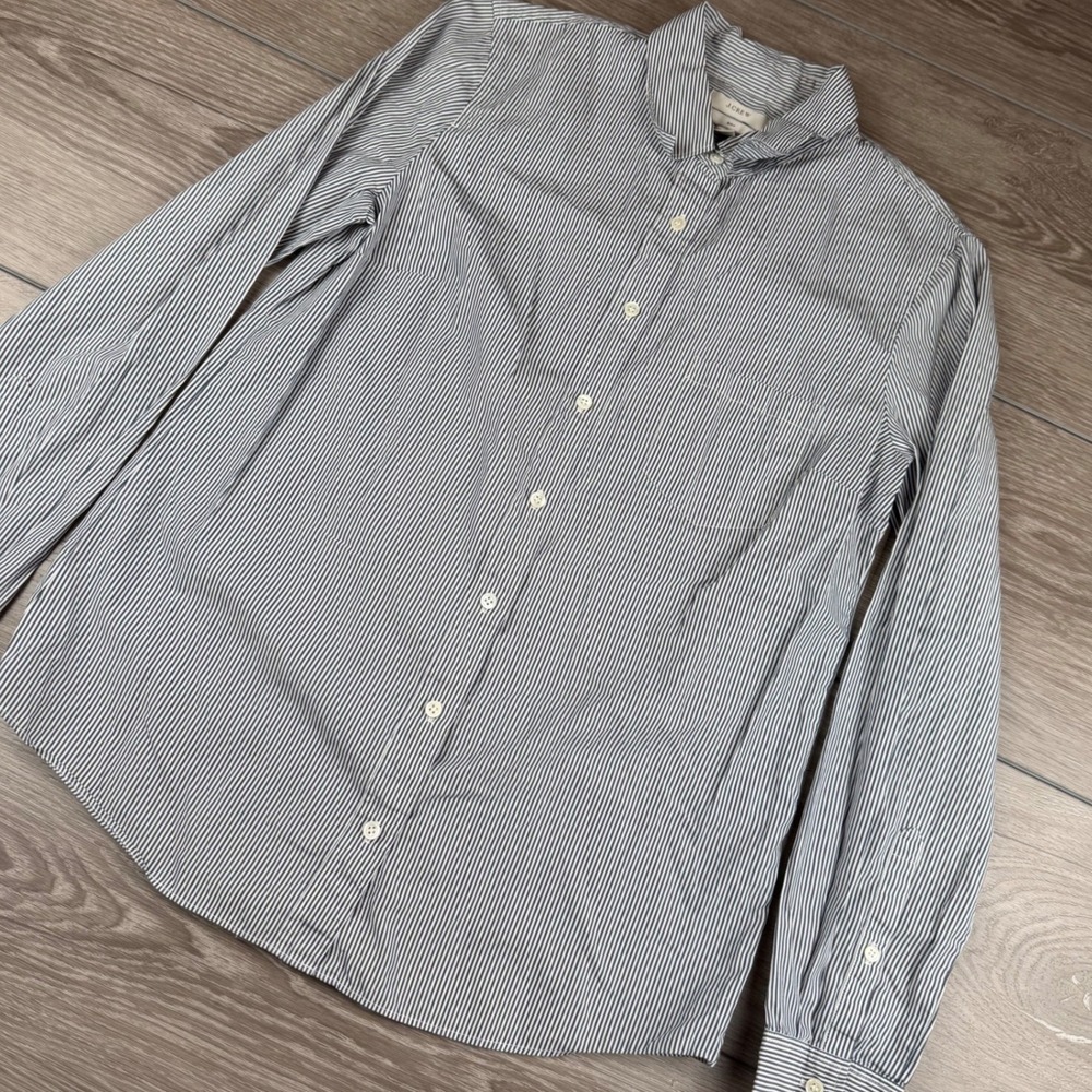 J.Crew Women Button Down Shirt Boy Fit Striped Blue White 6